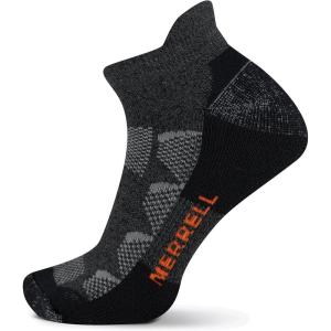 imageMerrell unisexadult Mens and Womens Moab Hiking Mid Cushion Socks  Moisture Wicking ampamp Arch SupportLow Cut Tab  Charcoal