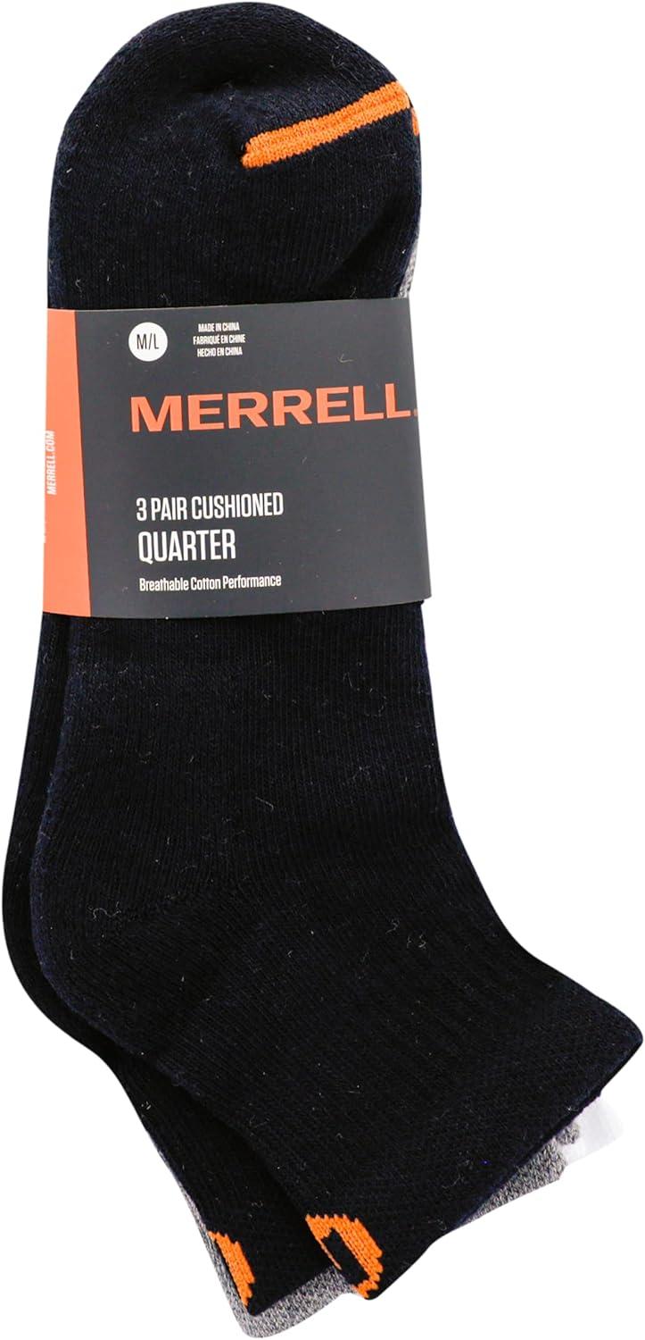 imageMerrell Mens and Womens Cushioned Cotton Ankle Socks3 ampamp 6 PairsBreathable Mesh Comfort ZonesBlack