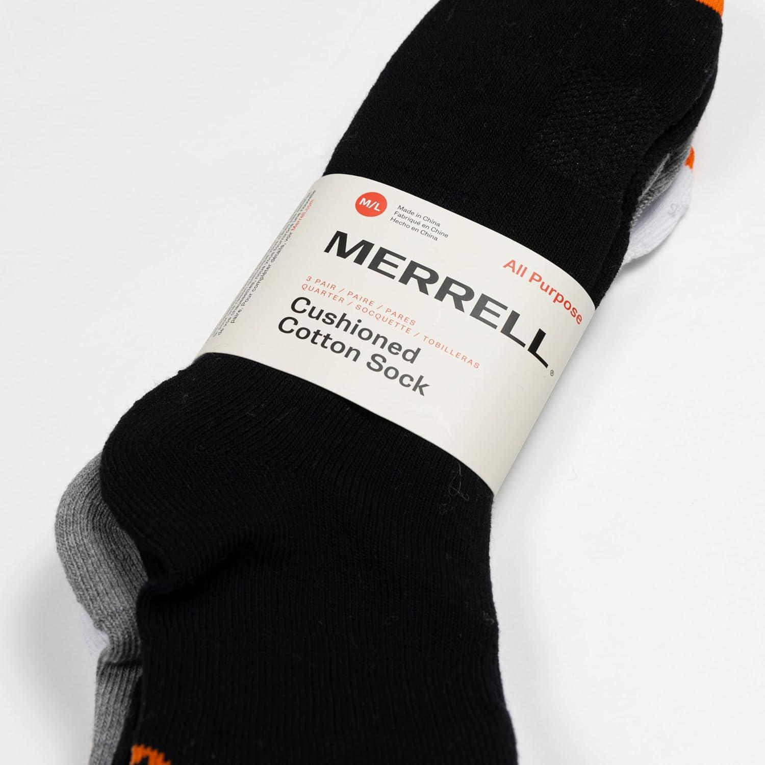 imageMerrell Mens and Womens Cushioned Cotton Ankle Socks3 ampamp 6 PairsBreathable Mesh Comfort ZonesBlackWhiteGray