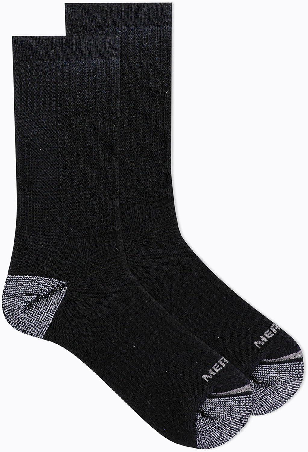 imageMerrell Mens and Womens Merino Wool Tactical Crew SocksArch Support ampamp Moisture ManagementBlack