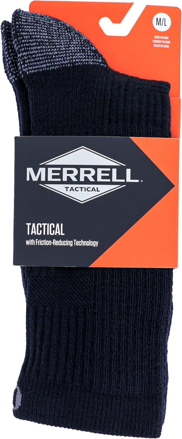 imageMerrell Mens and Womens Merino Wool Tactical Crew SocksArch Support ampamp Moisture ManagementBlack
