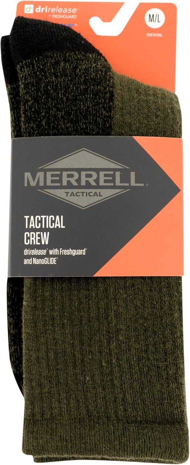 imageMerrell Mens and Womens Merino Wool Tactical Crew SocksArch Support ampamp Moisture ManagementOlive
