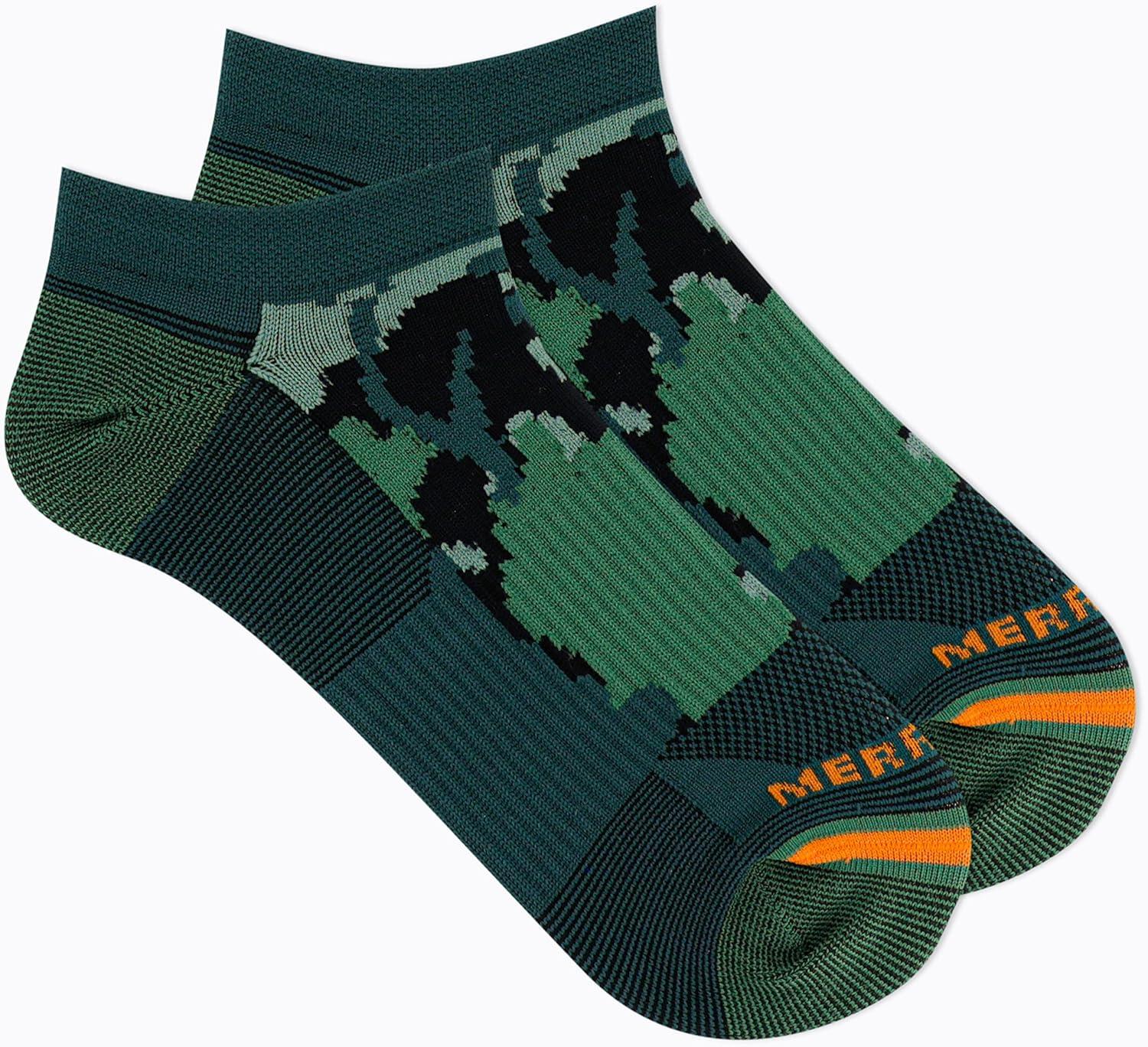 imageMerrell Mens and Womens Trail Running Lightweight SocksUnisex AntiSlip Heel and Breathable Mesh Zones