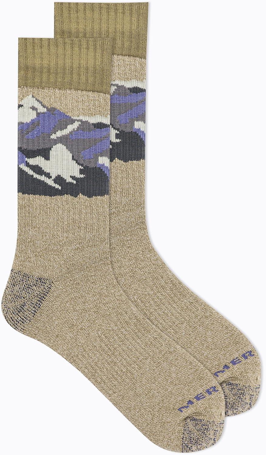 imageMerrell Unisex Adult Mens and Womens Wool Everyday Hiking Socks  3 Pairs  Cushioned Moisture WickingKhaki Mountain