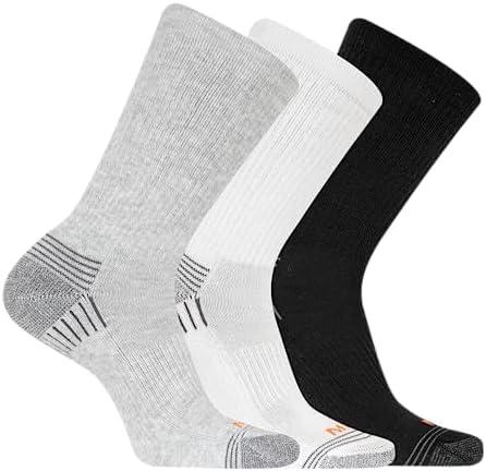 imageMerrell unisexadult Mens and Womens Recycled Everyday Half Cushion Crew Socks  3 Pairs  Breathable HikingGray Assorted