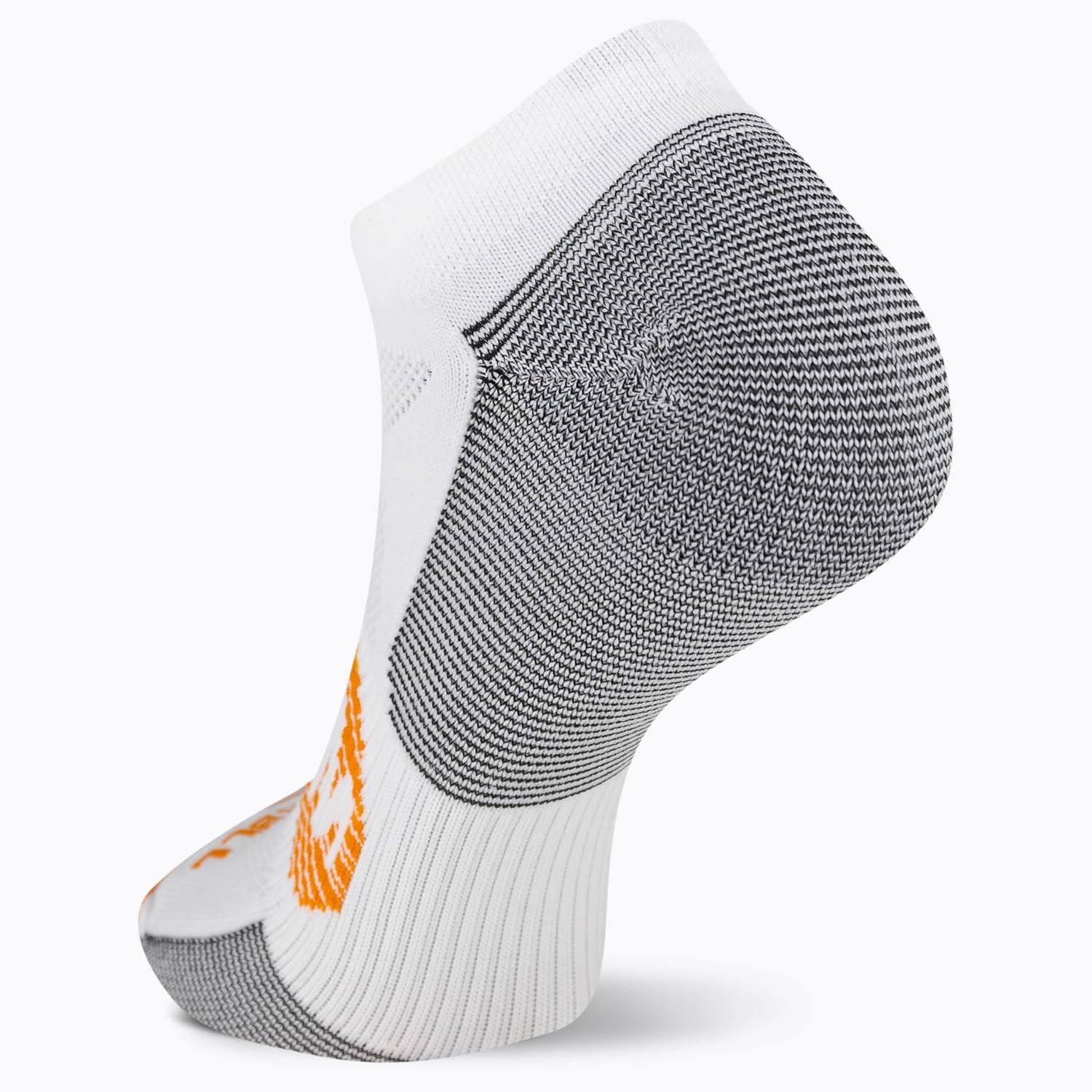 imageMerrell unisexadult Mens and Womens Trail Running Lightweight Socks  Antislip Heel and Breathable MeshNo Show  White Logo