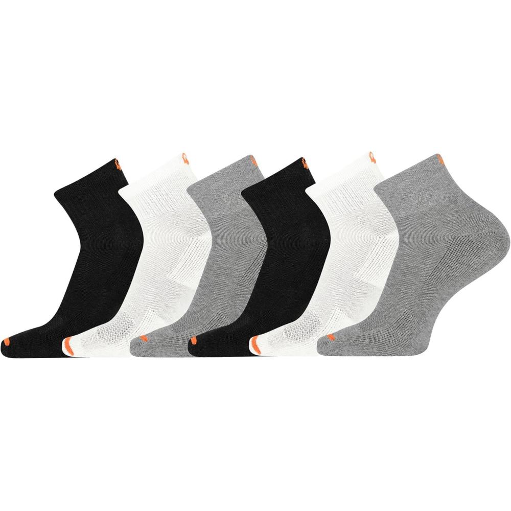 imageMerrell Mens and Womens Cushioned Cotton Ankle Socks3 ampamp 6 PairsBreathable Mesh Comfort ZonesBlack Assorted 6 Pairs