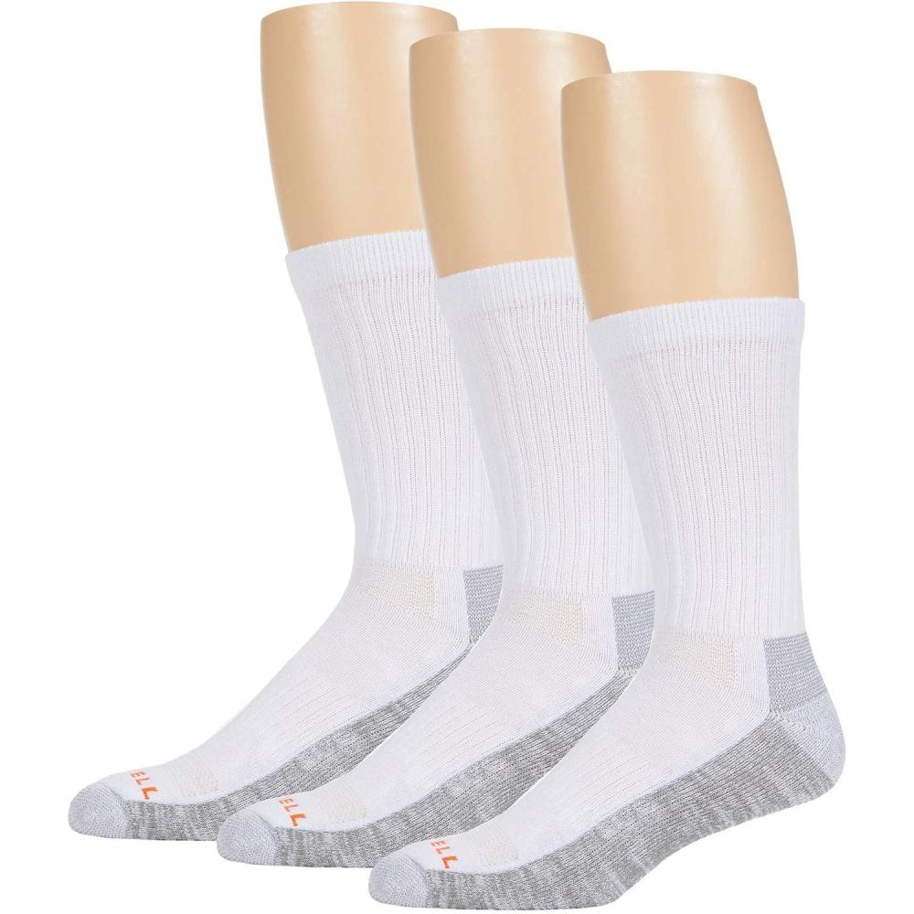 imageMerrell Mens and Womens Durable Everyday Work Crew Socks3 ampamp 6 PairsAntiOdor CottonWhite 3 Pairs