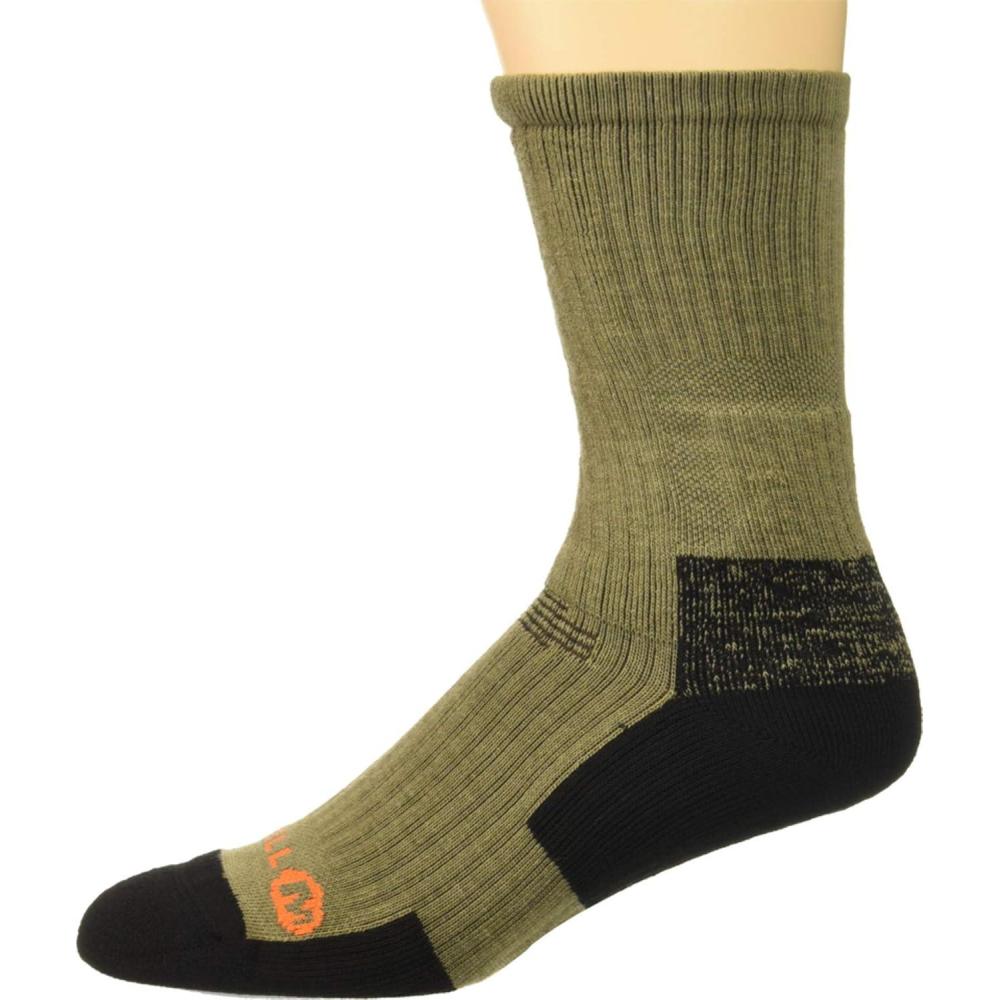 imageMerrell Mens and Womens Merino Wool Tactical Crew SocksArch Support ampamp Moisture ManagementDark Brown
