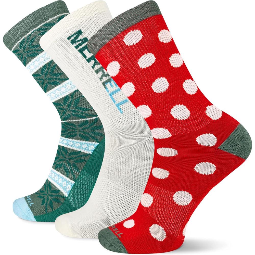 imageMerrell unisexadult Mens and Womens Recycled Everyday Half Cushion Crew Socks  3 Pairs  Breathable HikingCream Assorted