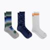 imageMerrell unisexadult Mens and Womens Recycled Everyday Half Cushion Crew Socks  3 Pairs  Breathable HikingBlue Stripe Assorted