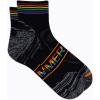 imageMerrell unisexadult Mens and Womens Zoned Cushioned Wool Hiking Ankle Socks  Breathable Arch SupportBlack Rainbow