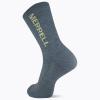 imageMerrell unisexadult Mens and Womens Zoned Cushioned Wool Hiking Crew Socks  Breathable Arch SupportBlue Logo