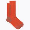 imageMerrell unisexadult Mens and Womens Zoned Cushioned Wool Hiking Crew Socks  Breathable Arch SupportOrange