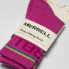 imageMerrell unisexadult Mens and Womens Zoned Cushioned Wool Hiking Crew Socks  Breathable Arch SupportPink Stripe