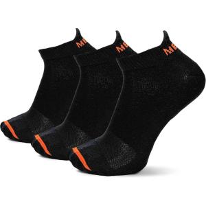 imageMerrell Mens and Womens Cushioned Cotton Low Cut Tab Socks3 ampamp 6 PairsBreathable Mesh Comfort ZonesBlack