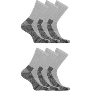 imageMerrell Mens and Womens Durable Everyday Work Crew Socks3 ampamp 6 PairsAntiOdor CottonGray Heather 6 Pairs