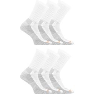 imageMerrell Mens and Womens Durable Everyday Work Crew Socks3 ampamp 6 PairsAntiOdor CottonWhite 6 Pairs