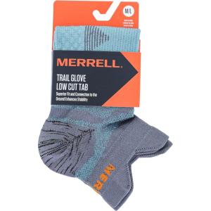 imageMerrell Mens and Womens Lightweight Trail Glove Low Cut Double Tab Socks Breathable Mesh and Moisture ManagementLight Gray