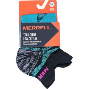 imageMerrell Mens and Womens Lightweight Trail Glove Low Cut Double Tab Socks Breathable Mesh and Moisture ManagementTurquoise