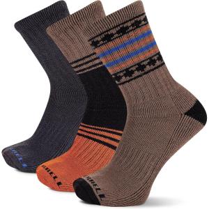 imageMerrell Unisex Adult Mens and Womens Wool Everyday Hiking Socks  3 Pairs  Cushioned Moisture WickingBrown Assorted