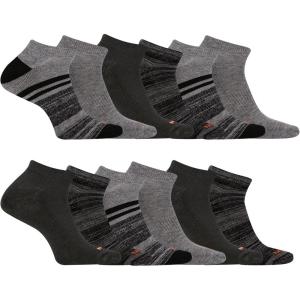 imageMerrell unisexadult Mens and Womens Cushioned Midweight Low Cut Socks  4 ampamp 12 Pairs  Moisture WickingBlack Assorted 12 Pairs