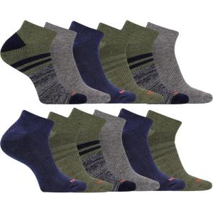 imageMerrell unisexadult Mens and Womens Cushioned Midweight Low Cut Socks  4 ampamp 12 Pairs  Moisture WickingOlive 12 Pairs