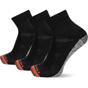 imageMerrell unisexadult Mens and Womens Lightweight Work Ankle Socks  3 Pairs  Repreve With Durable ReinforcementBlack