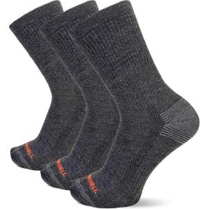 imageMerrell unisexadult Mens and Womens Recycled Everyday Half Cushion Crew Socks  3 Pairs  Breathable HikingBlack