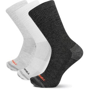 imageMerrell unisexadult Mens and Womens Recycled Everyday Half Cushion Crew Socks  3 Pairs  Breathable HikingGray Assorted