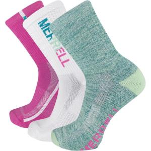 imageMerrell unisexadult Mens and Womens Recycled Everyday Half Cushion Crew Socks  3 Pairs  Breathable HikingLight Pink Assorted