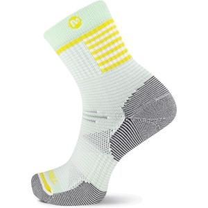 imageMerrell unisexadult Mens and Womens Trail Running Lightweight Socks  Antislip Heel and Breathable MeshMid Crew  Aqua