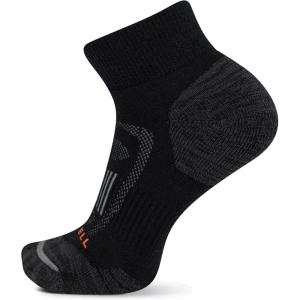 imageMerrell unisexadult Mens and Womens Zoned Cushioned Wool Hiking Ankle Socks  Breathable Arch SupportBlack