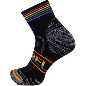 imageMerrell unisexadult Mens and Womens Zoned Cushioned Wool Hiking Ankle Socks  Breathable Arch SupportBlack Rainbow