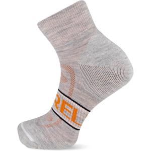 imageMerrell unisexadult Mens and Womens Zoned Cushioned Wool Hiking Ankle Socks  Breathable Arch SupportGray