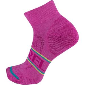 imageMerrell unisexadult Mens and Womens Zoned Cushioned Wool Hiking Ankle Socks  Breathable Arch SupportPink
