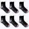 imageMerrell Mens and Womens Recycled Cushioned Ankle Socks6 ampamp 12 PairsHiking Arch SupportBlack Block 6 Pairs
