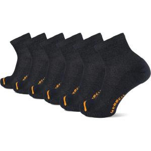 imageMerrell Mens and Womens Recycled Cushioned Ankle Socks6 ampamp 12 PairsHiking Arch SupportBlack 6 Pairs