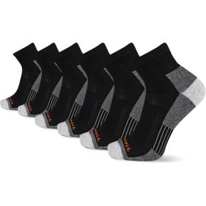 imageMerrell Mens and Womens Recycled Cushioned Ankle Socks6 ampamp 12 PairsHiking Arch SupportBlack Block 6 Pairs