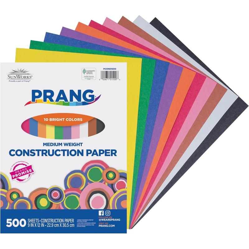imagePrang Formerly SunWorks Construction Paper 10 Assorted Colors 9quot x 12quot 300 Sheets500 Sheets