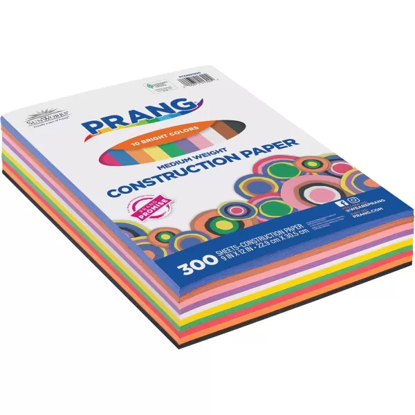 imagePrang Formerly SunWorks Construction Paper 10 Assorted Colors 9quot x 12quot 300 Sheets300 Sheets