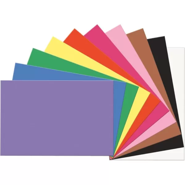 imagePrang Formerly SunWorks Construction Paper 10 Assorted Colors 12quot x 18quot 100 Sheets