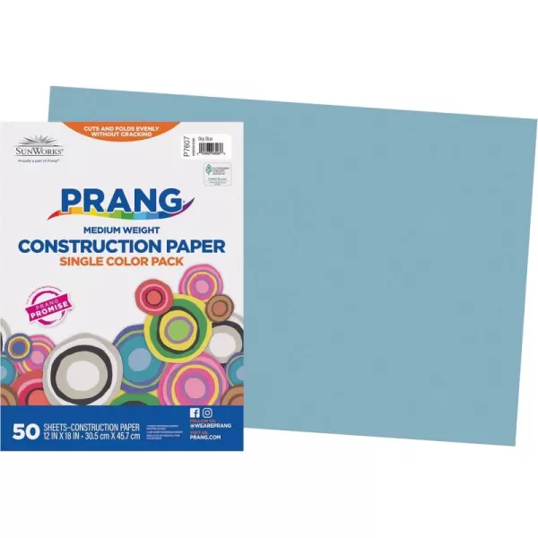 imagePrang Formerly SunWorks Construction Paper Brown 12quot x 18quot 50 SheetsSky Blue