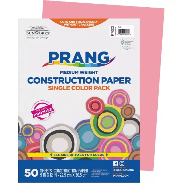 imagePrang Formerly SunWorks Construction Paper Pink 9quot x 12quot 50 Sheets