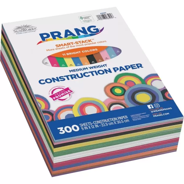 imagePrang Formerly SunWorks SmartStack Construction Paper 11 Assorted Colors 12quot x 18quot 150 Sheets9 x 12