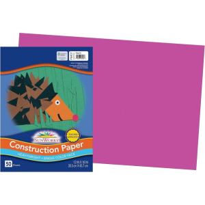 imagePACON SunWorks Construction Paper Magenta 12 x 18 50 Sheets 6407Magenta