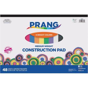 imagePrang SunWorks Heavyweight Construction Paper Pad 18quot x 12quot 8 Colors May Vary18 x 12