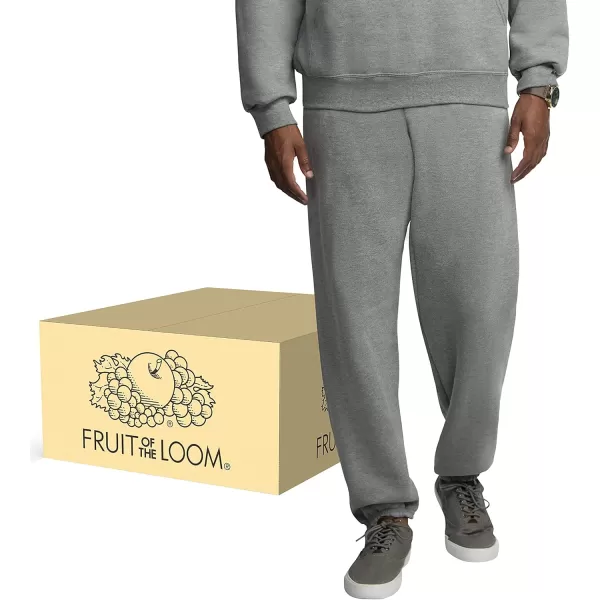imageFruit of the Loom Eversoft Fleece Elastic Bottom Sweatpants with Pockets Relaxed Fit Moisture Wicking Breathable12 Pack  Grey Heather