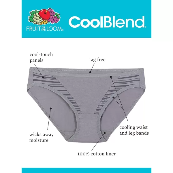 imageFruit of the Loom Womens Breathable Underwear Moisture Wicking Keeps You Cool ampamp Comfortable Available in Plus SizeCoolblend  Hi Cut  4 Pack  Colors May Vary