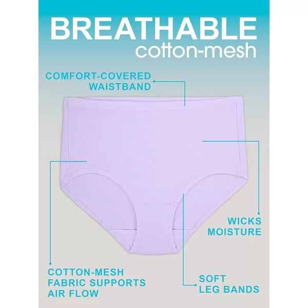 imageFruit of the Loom Womens Breathable Underwear Moisture Wicking Keeps You Cool ampamp Comfortable Available in Plus SizeCotton Mesh  Bikini  6 Pack  Colors May Vary